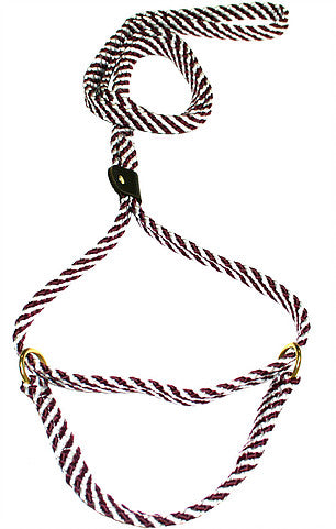 Lone Wolf 1/4" Flat Braid Martingale Style Slip Lead / Kennel Lead